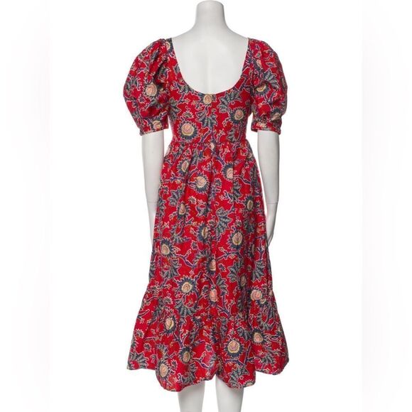 House of Harlow 1960 | NWT Women's Red Floral Knot Tie Sweetheart Dress Size L - Picture 8 of 9